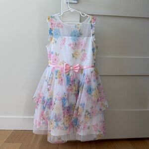 Jona Michelle White Dress with Floral Accents